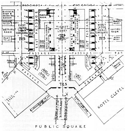 Drawing of the station level floor plan