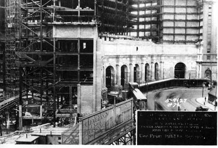 Detail from photograph of Public Square entrance under construction