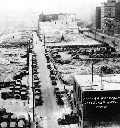 Photograph of site west of the Cleveland Hotel in 1926