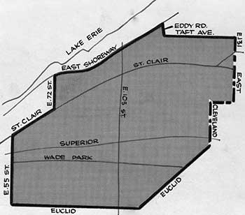 Map of Glenville area site of Glenville Shootout