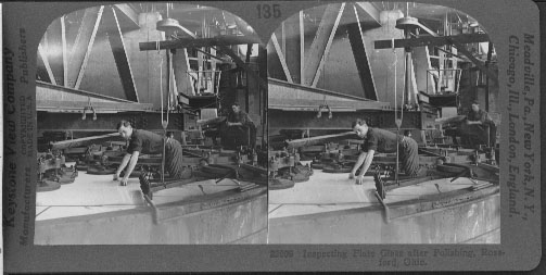 Inspecting Plate Glass after Polishing, Rossford, Ohio